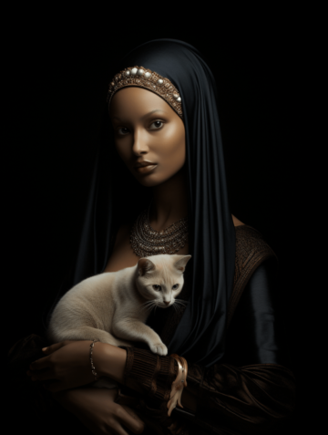 black lady with a cat_6-min